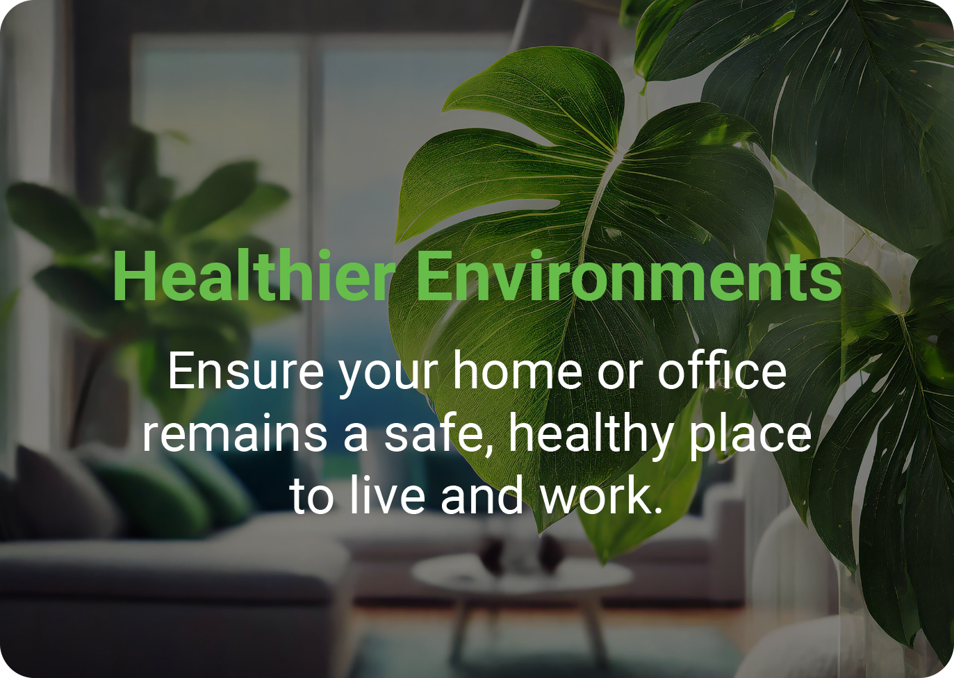 Ensure you home or office remains and safe, healthy place to live and work.